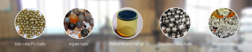 Polyurethane mill jar can be matched with iron core PU balls, agate balls, stainless steel balls, and zirconia balls. 